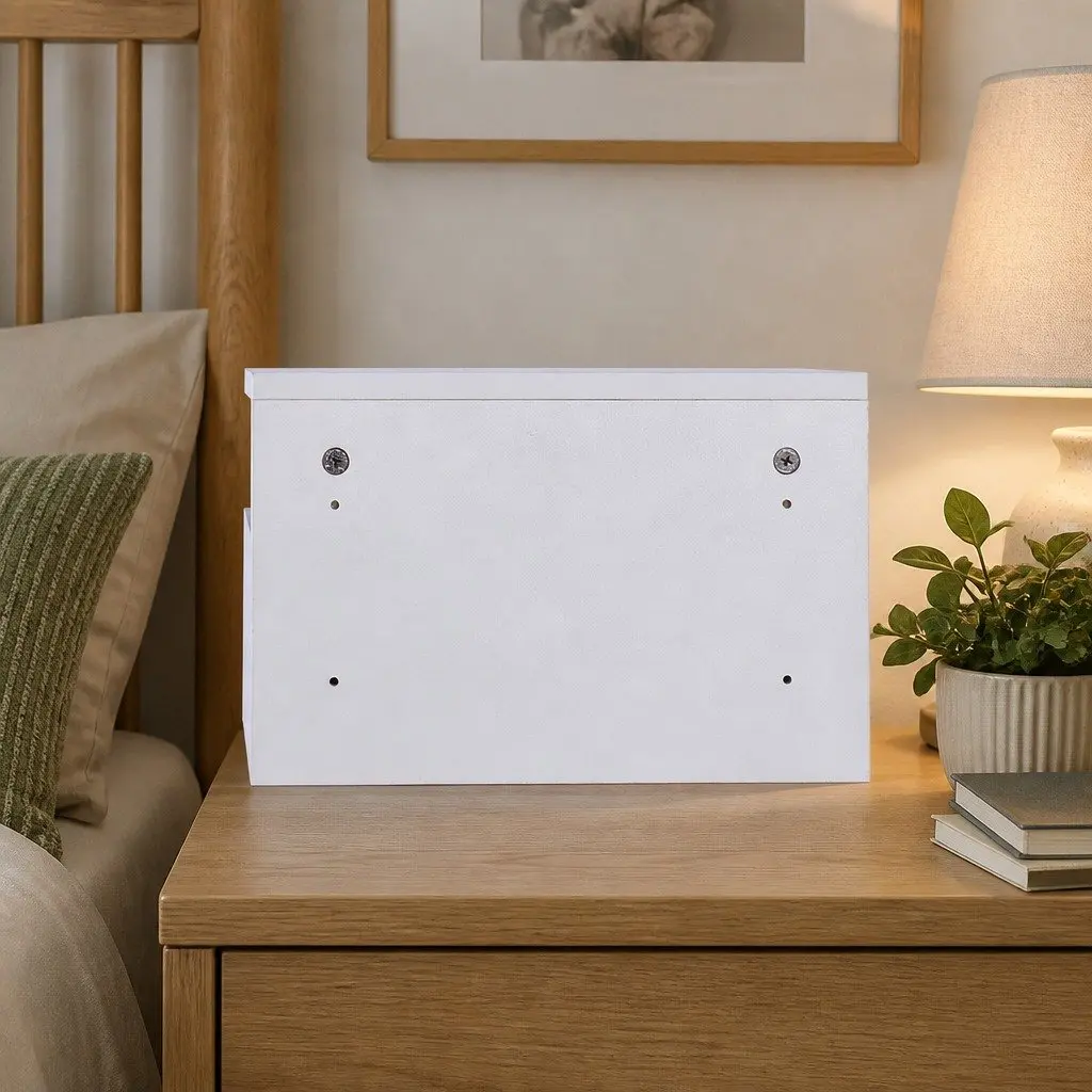 Wall Mounted Bedside Tables Modern White Particle Board with LED Light