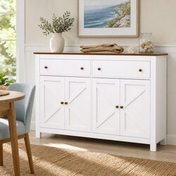 Charming Buffet Sideboard Storage Cabinet with X-Frame Doors