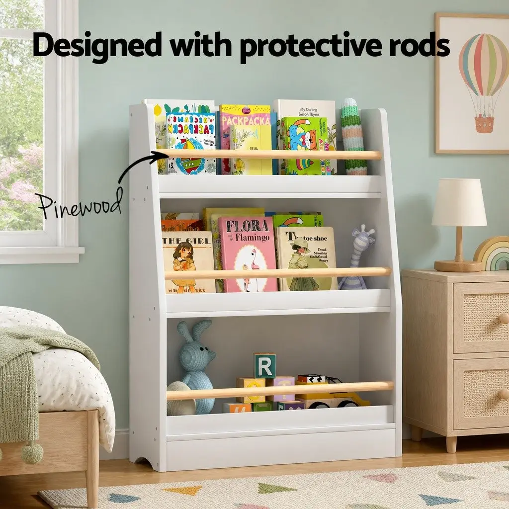 3-Tier Kids Bookshelf in Yellow for Organized Spaces