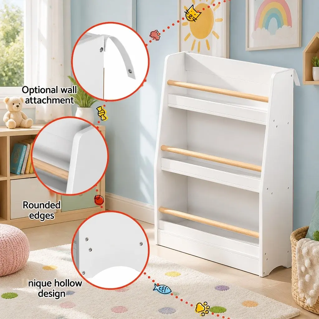 3-Tier Kids Bookshelf in Yellow for Organized Spaces