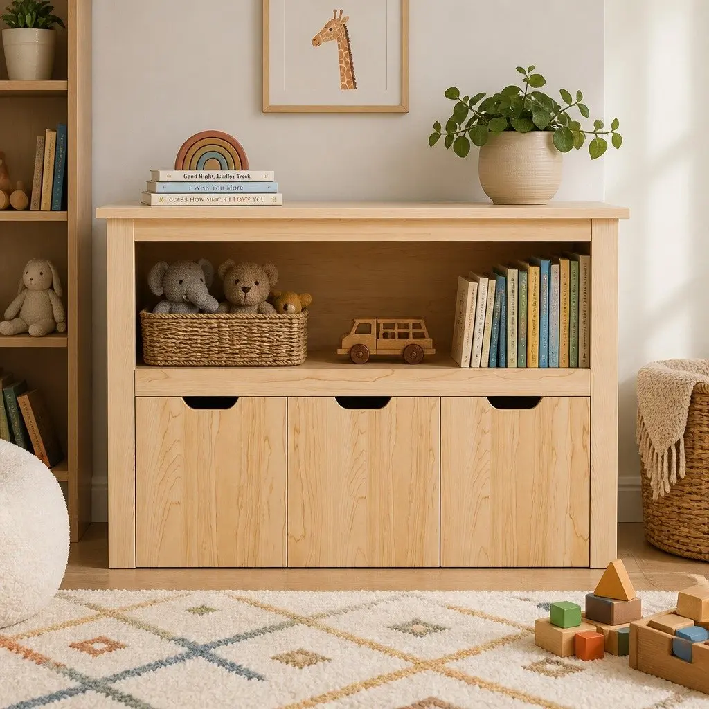 Kids Bookshelf Wooden Bookcase with 3 Drawers Storage Organiser for Children