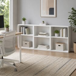 3-Piece White Cube Bookshelf with Adjustable Shelves