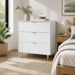 White 3 Drawer Storage Chest for Cozy Bedrooms
