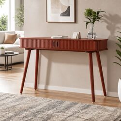 Walnut Console Table with Storage Drawers 120CM