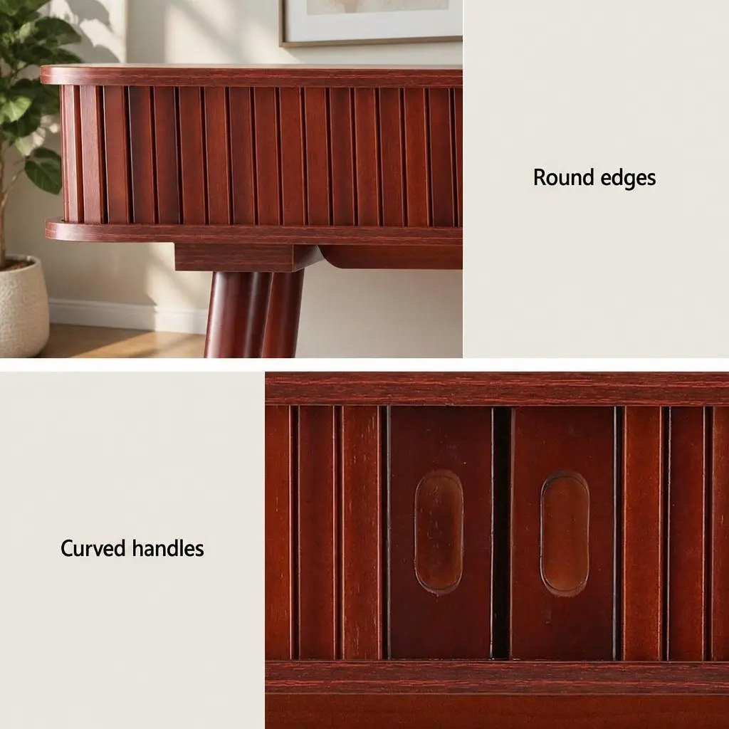 Walnut Console Table with Storage Drawers 120CM