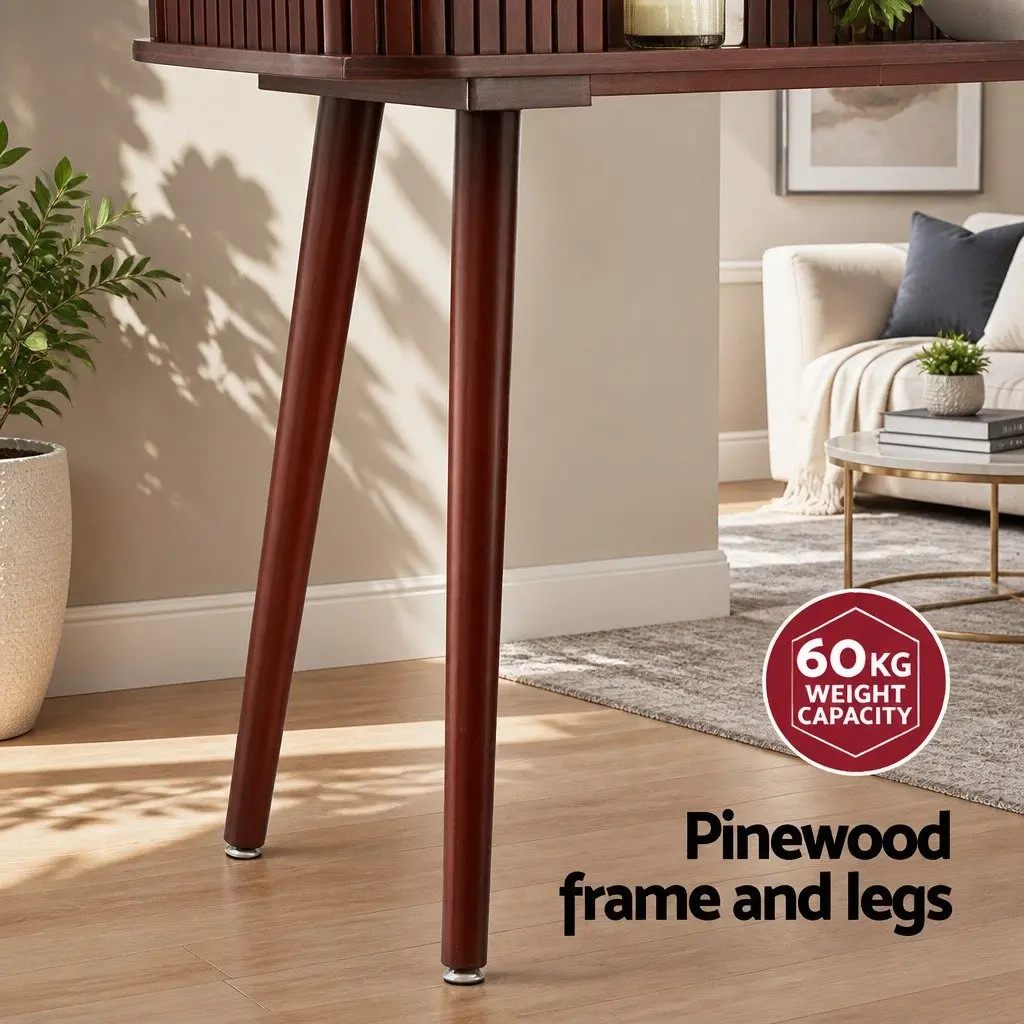 Walnut Console Table with Storage Drawers 120CM