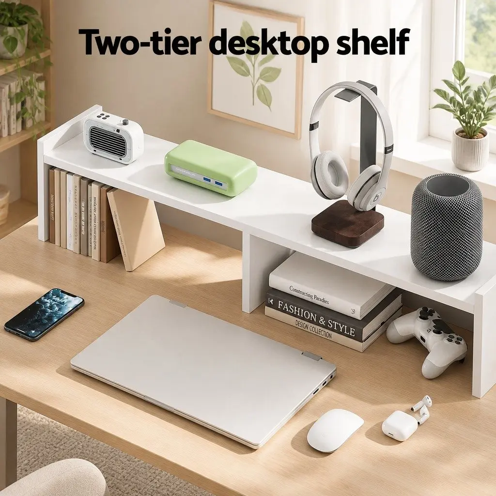 White Computer Desk with Storage and Drawer