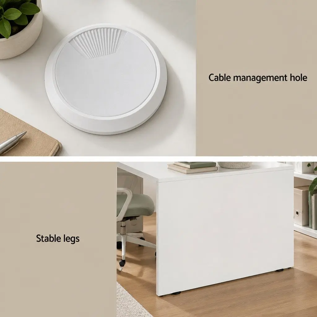L-Shape Corner Computer Desk White 85 x 85 x 74 cm Wood