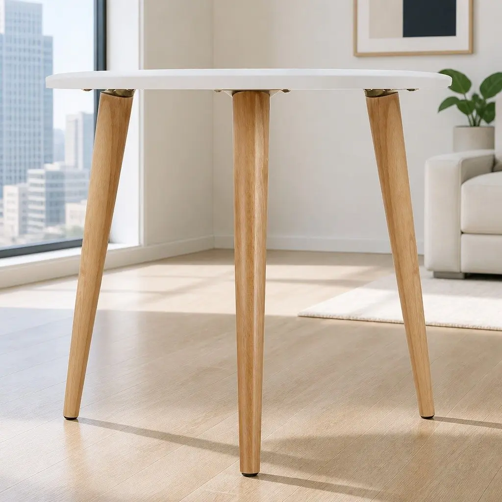 Round Coffee Table 50CM White MDF Top