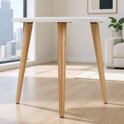 Contemporary Round Coffee Table 50CM White MDF Top
