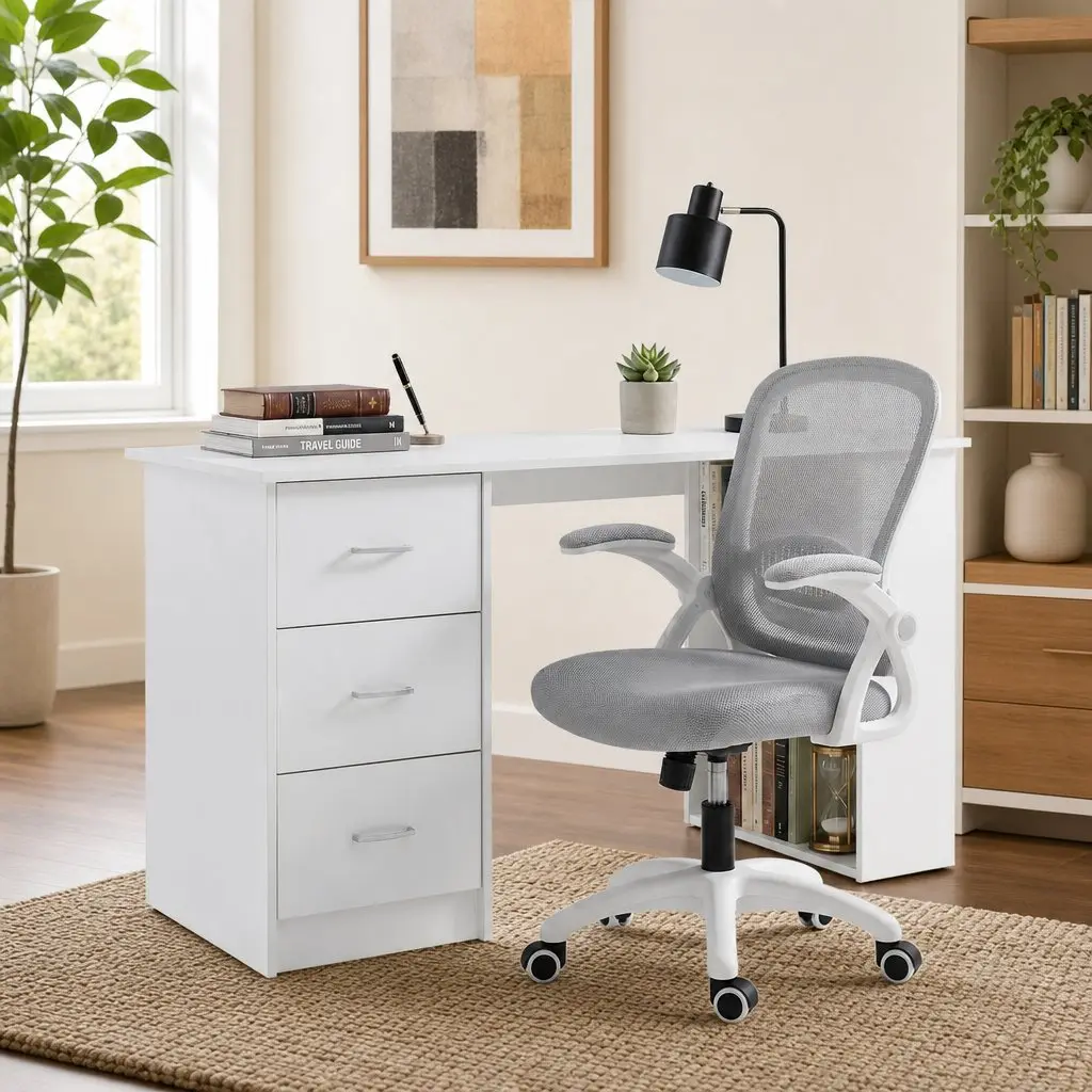 Computer Desk and Office Chair Set 120cm Home Office Study Workstation with