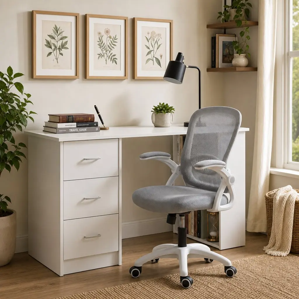 Computer Desk and Office Chair Set 120cm Home Office Study Workstation with