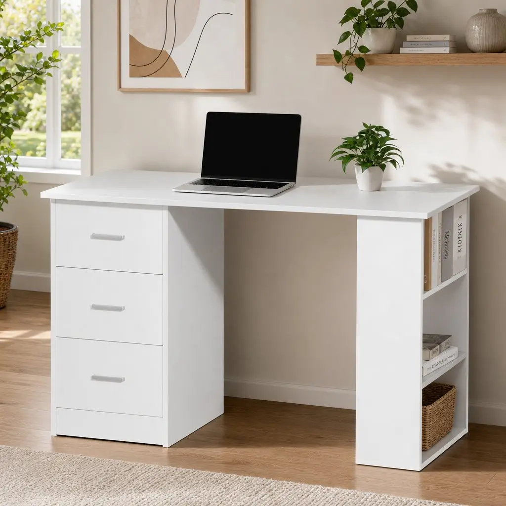 Computer Desk and Office Chair Set 120cm Home Office Study Workstation with
