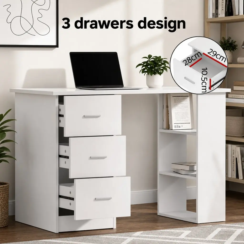 Computer Desk and Office Chair Set 120cm Home Office Study Workstation with