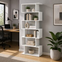 S-Shape 6-Tier Display Shelf for Living Room