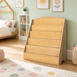 5-Tier Wooden Kids Bookshelf for Organized Reading
