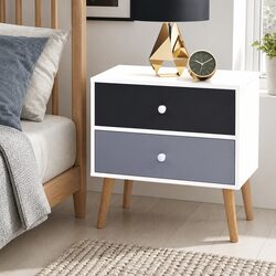 Scandinavian Style Bedside Table with 2 Drawers