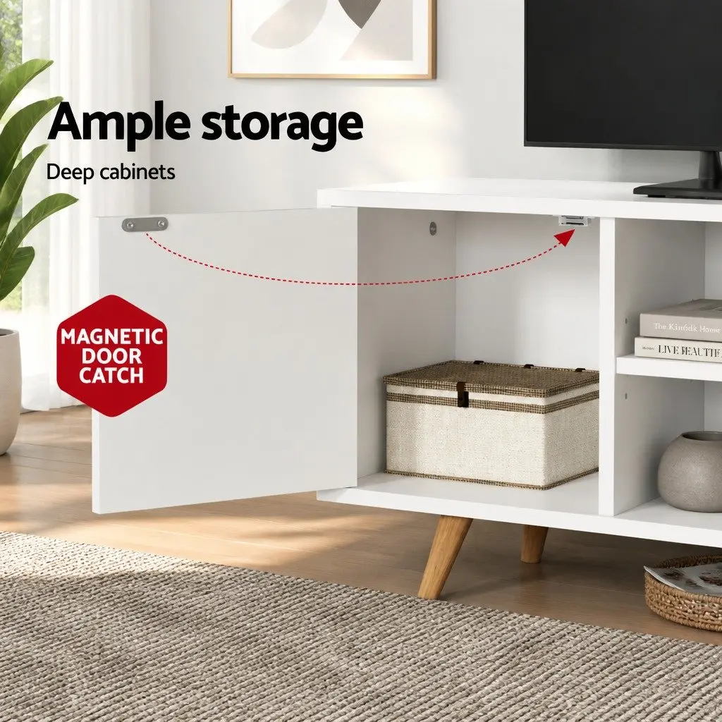 White 120cm TV Entertainment Unit with Storage Solutions