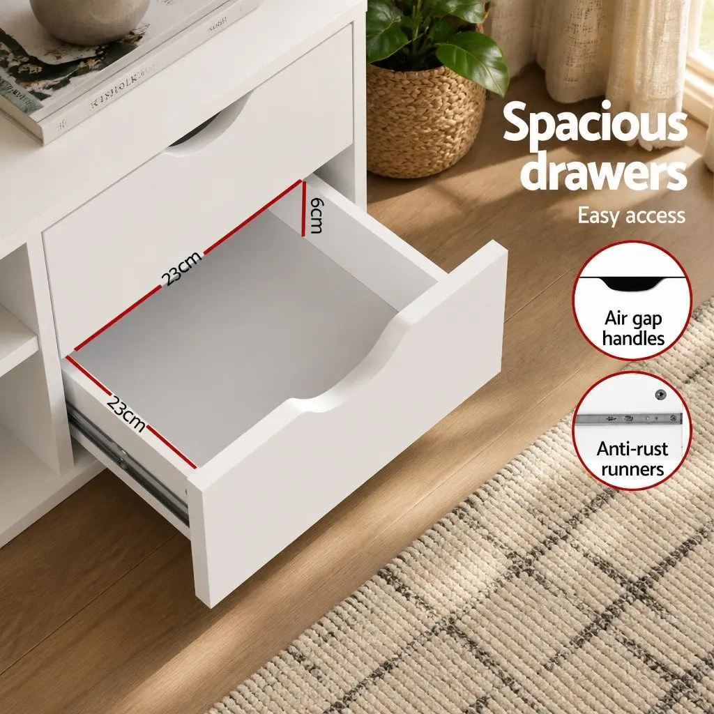 White 120cm TV Entertainment Unit with Storage Solutions