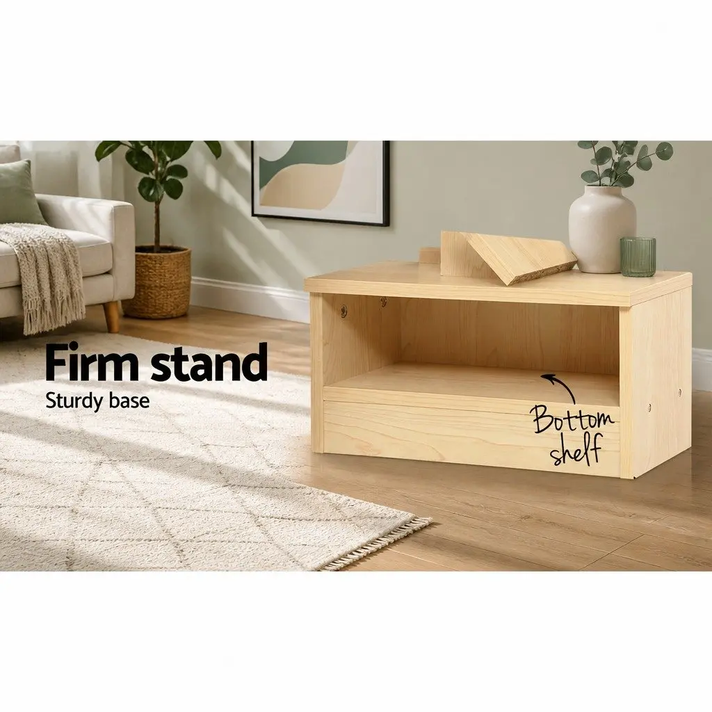Tree Bookshelf 9 Tier Natural Particle Board Freestanding Wall Mount Storage Display Organizer