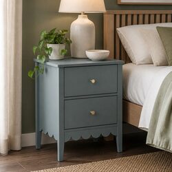 Charming Green Nightstand with 2 Drawers for Your Bedroom