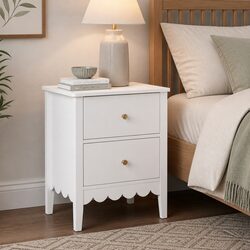 Bedside Table 2 Drawers Bedroom Nightstand Storage Unit White Furniture