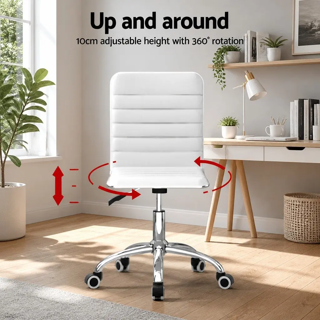 White Computer Desk and Office Chair Set 100cm