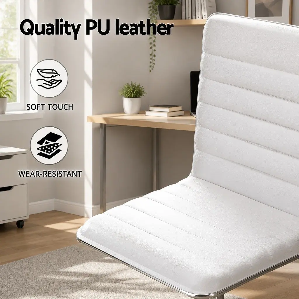 White Computer Desk and Office Chair Set 100cm
