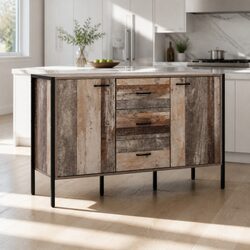 Dark Grey Wooden Sideboard Buffet for Dining Rooms