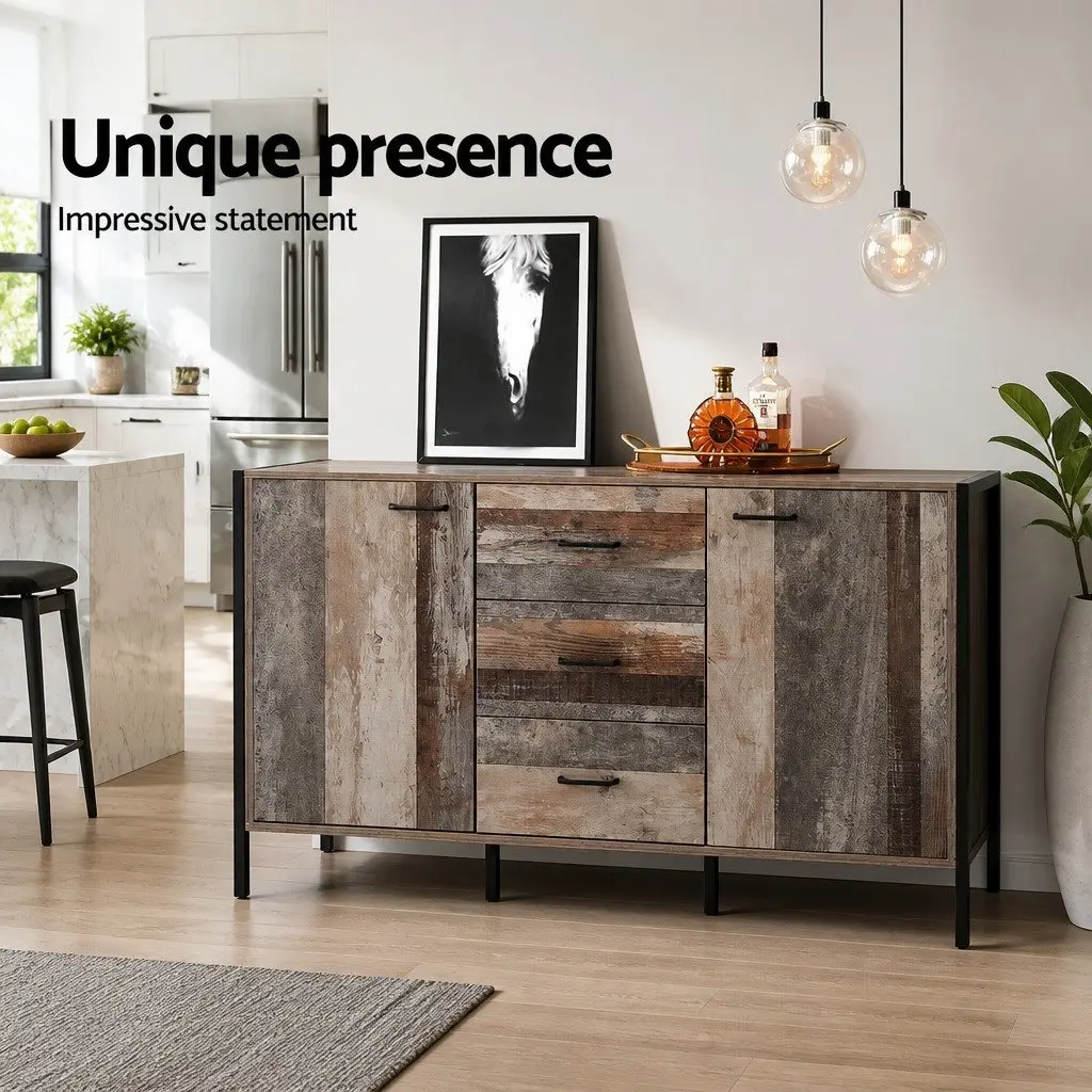 Dark Grey Wooden Sideboard Buffet for Dining Rooms