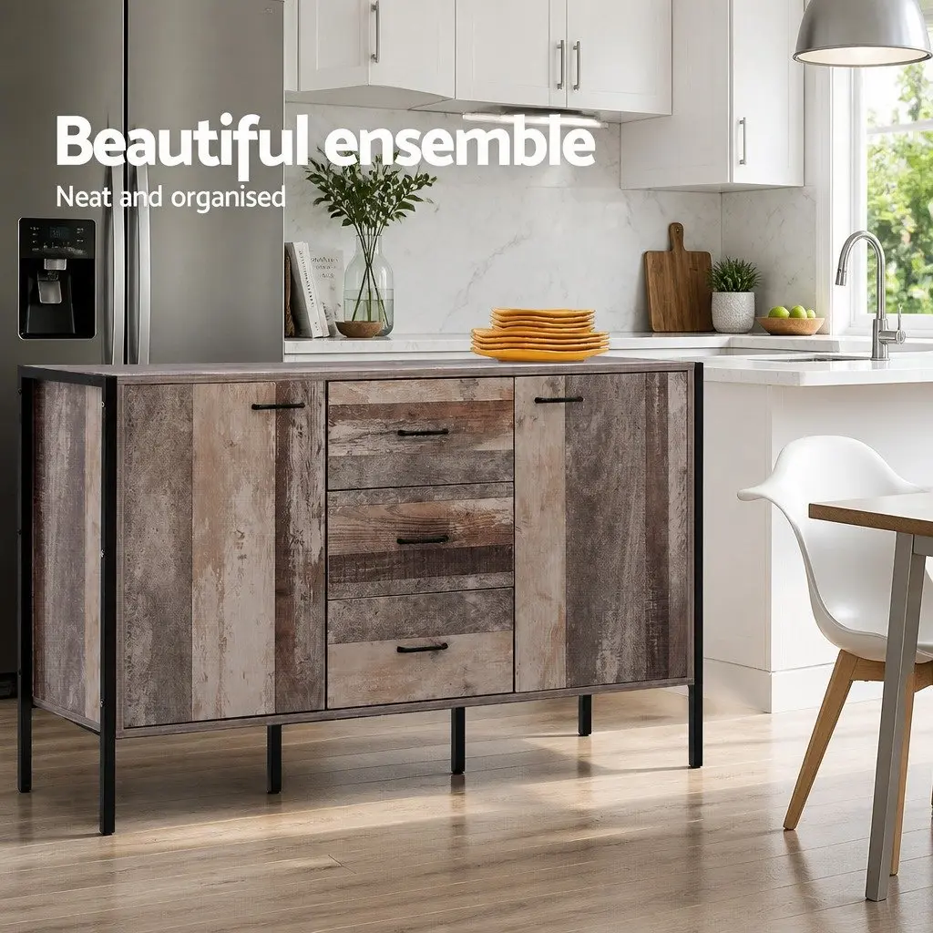 Dark Grey Wooden Sideboard Buffet for Dining Rooms