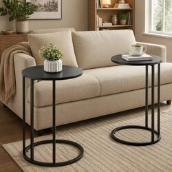 C Shaped End Table Set of 2 for Modern Living