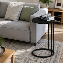 Black Round Coffee Table for Cozy Living Spaces
