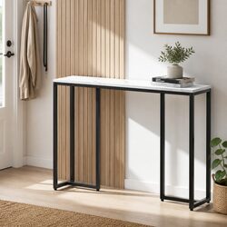 Marble Effect White Console Table for Cozy Spaces
