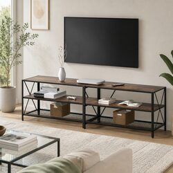 3-Tier Entertainment Unit with Adjustable Storage