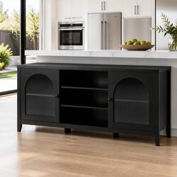 Elegant Black Buffet Sideboard with Double Doors
