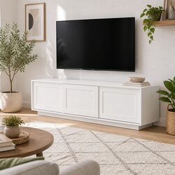 White TV Entertainment Cabinet 160cm for Living Rooms