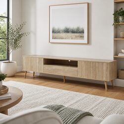 Natural Wood TV Entertainment Unit 200CM