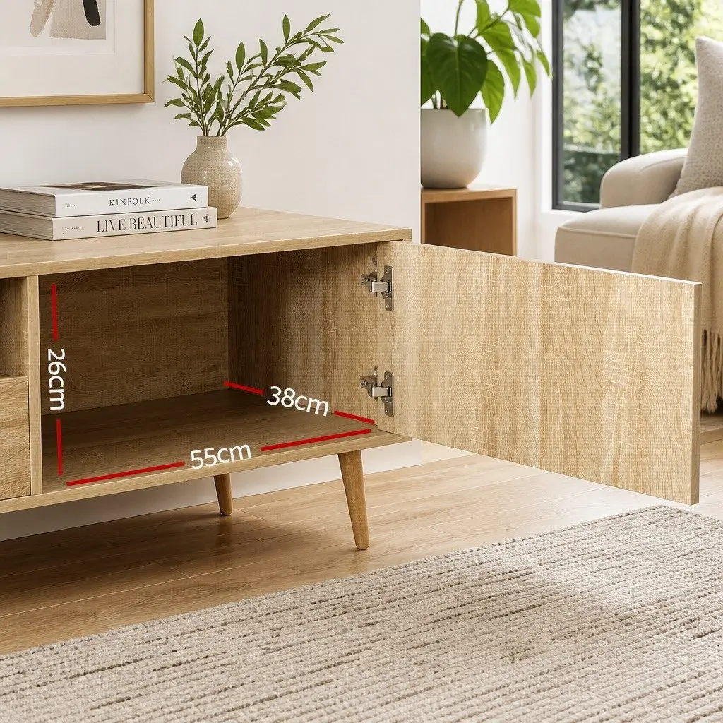 Natural Wood TV Entertainment Unit 200CM
