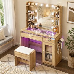 Hollywood LED Mirror Dressing Table with Storage