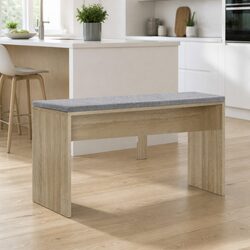 Oak Dining Bench with Upholstered Seat 90cm