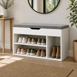 Cushioned Shoe Rack Bench for Stylish Entrances