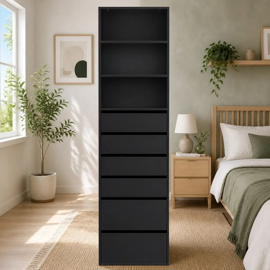 6 Drawer Tallboy Chest for Bedroom Storage