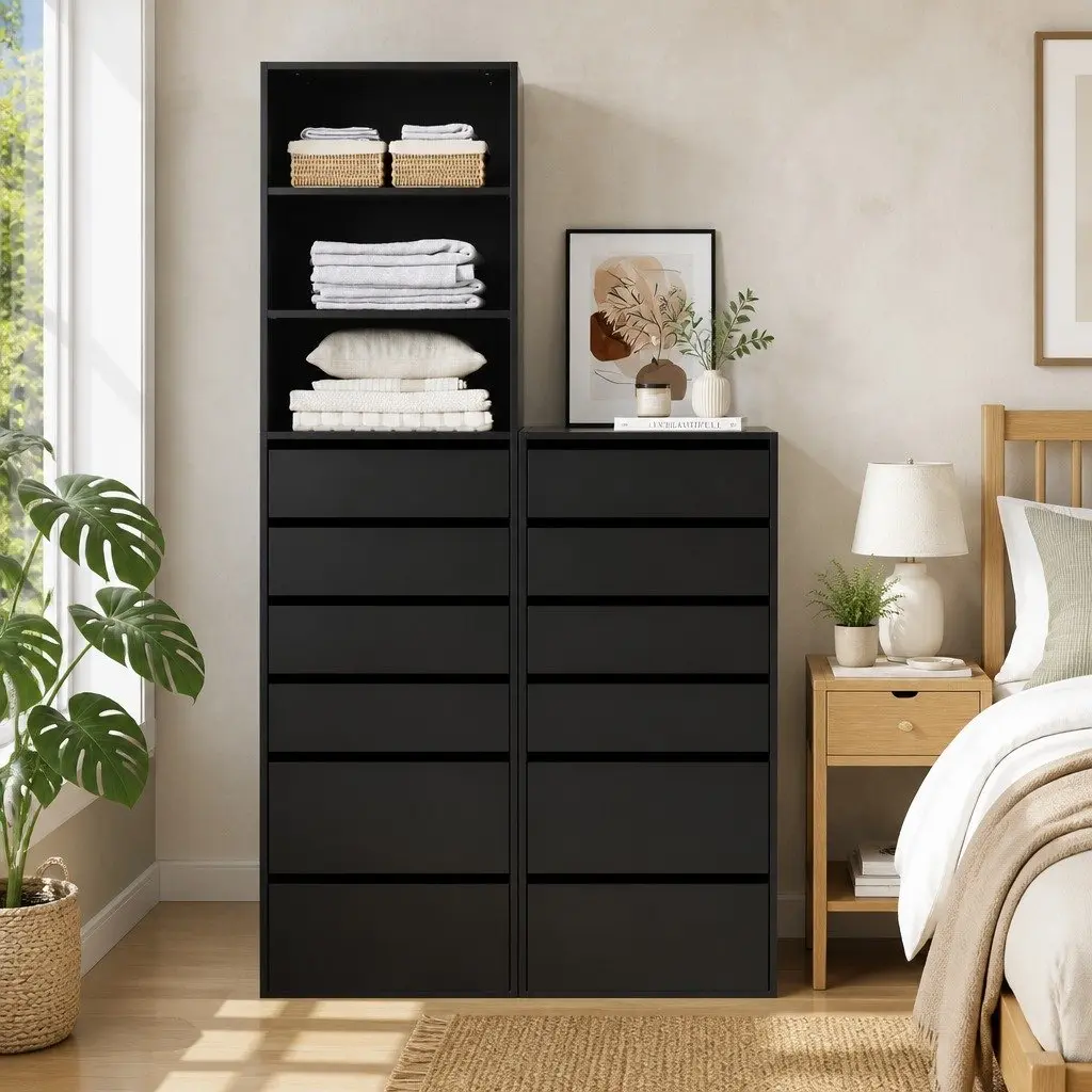 6 Drawer Tallboy Chest for Bedroom Storage