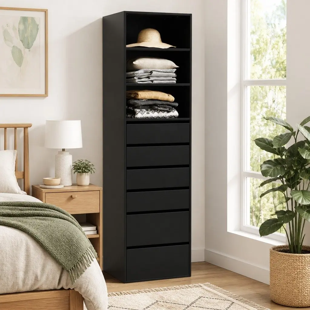 6 Drawer Tallboy Chest for Bedroom Storage