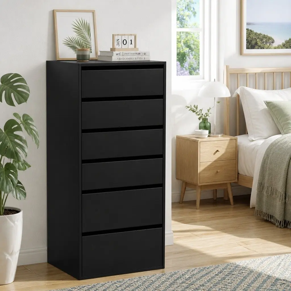 6 Drawer Tallboy Dresser for Organized Bedroom Storage