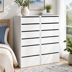 White 2-Piece Chest of Drawers Set for Bedroom Storage