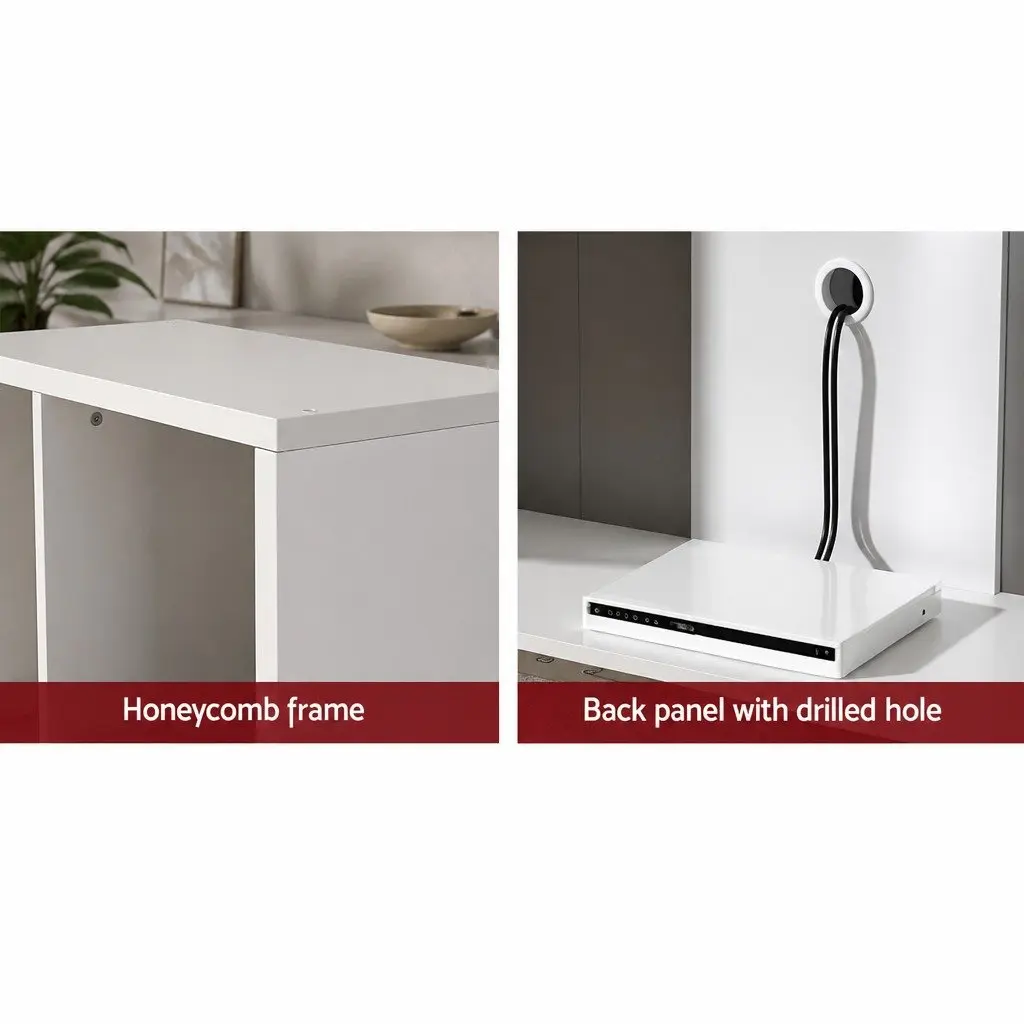 Open Shelves Entertainment Center TV Stand 183cm White