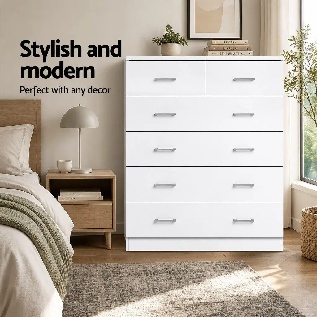 6-Drawer Tallboy Chest for Modern Bedrooms