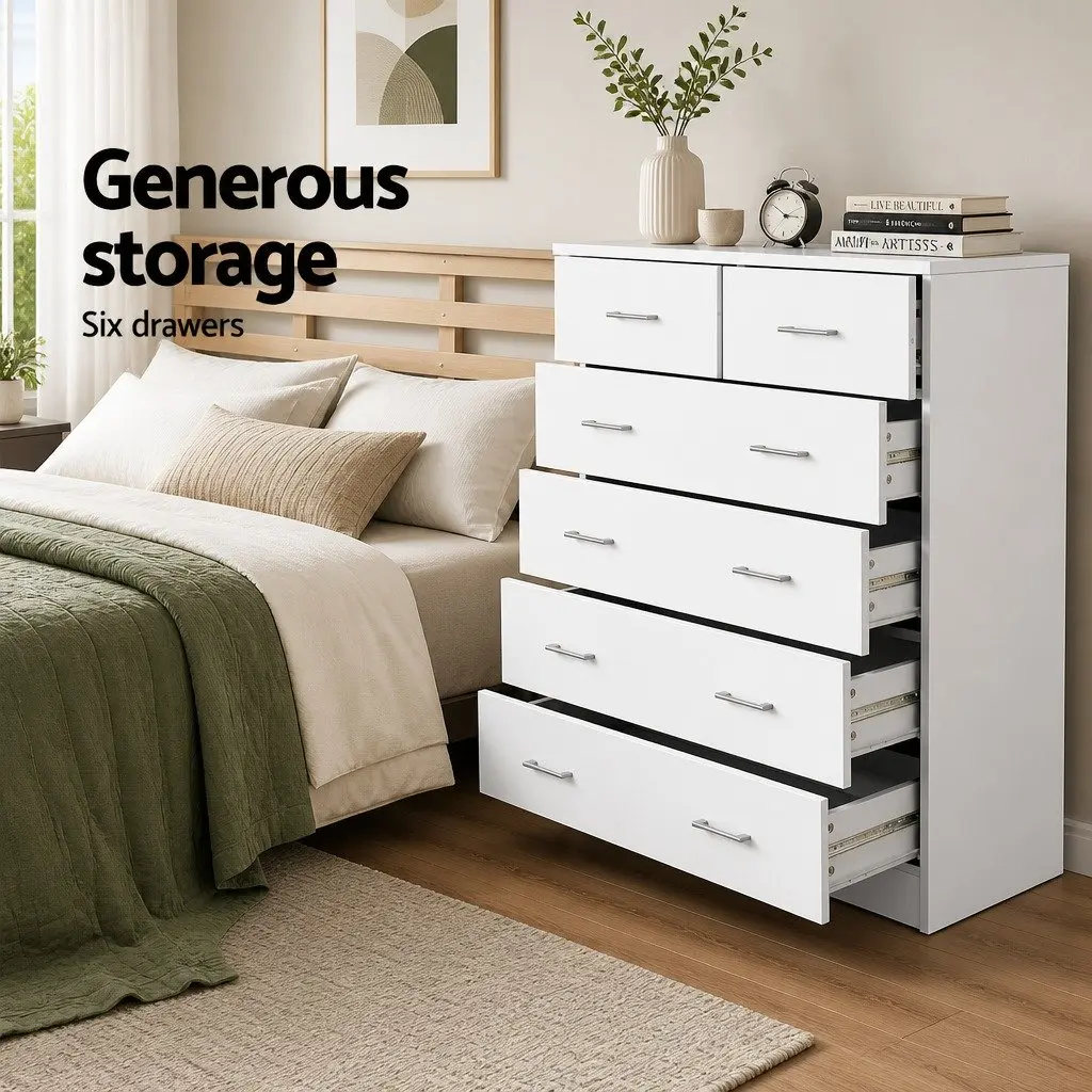 6-Drawer Tallboy Chest for Modern Bedrooms